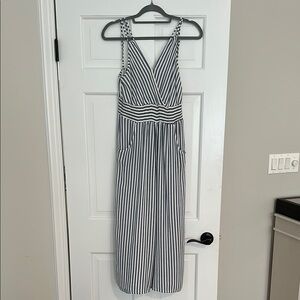 Striped Blue and White Jumpsuit